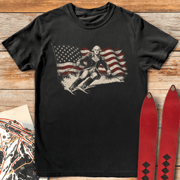 Washington Ski Flag T Shirt Gift For Skier