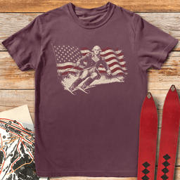 Washington Ski Flag T Shirt Gift For Skier