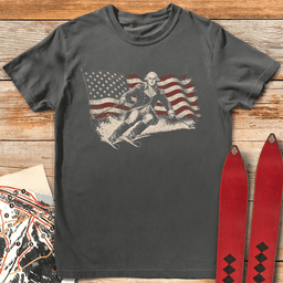 Washington Ski Flag T Shirt Gift For Skier