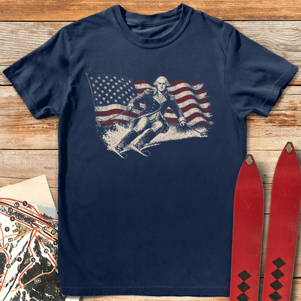 Washington Ski Flag T Shirt Gift For Skier