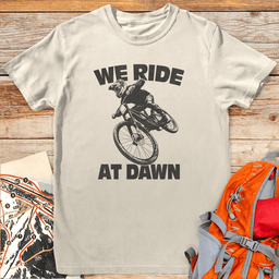 We Ride At Dawn Bike T Shirt Gift For Skier
