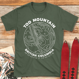 Sun Peaks Topo Map T Shirt Gift For Skier