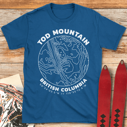 Sun Peaks Topo Map T Shirt Gift For Skier