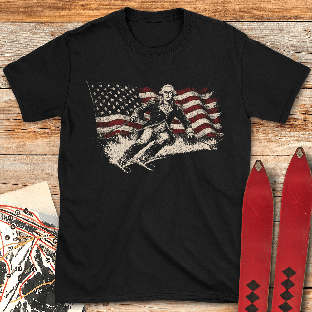 Washington Ski Flag T Shirt Gift For Skier
