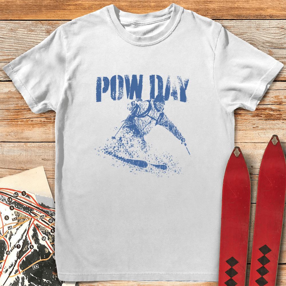 Vintage Pow Day T Shirt Gift For Skier
