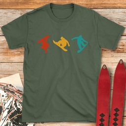 Three Boarders T Shirt Gift For Skier