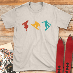 Three Boarders T Shirt Gift For Skier