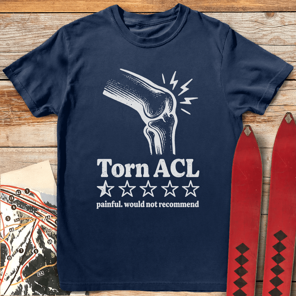 Torn Acl 1 Star T Shirt Gift For Skier