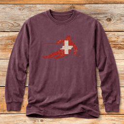 Swiss Ski Flag T Shirt Gift For Skier