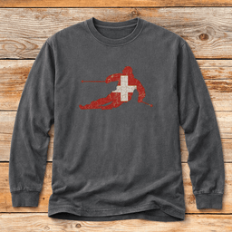 Swiss Ski Flag T Shirt Gift For Skier