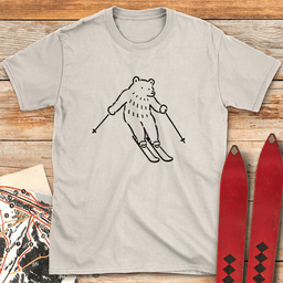 The Bear Skis T Shirt Gift For Skier