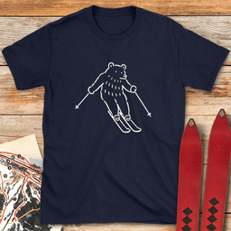 The Bear Skis T Shirt Gift For Skier