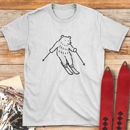 The Bear Skis T Shirt Gift For Skier