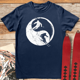 Yin Yang Skiers T Shirt Gift For Skier