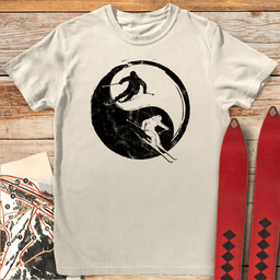 Yin Yang Skiers T Shirt Gift For Skier