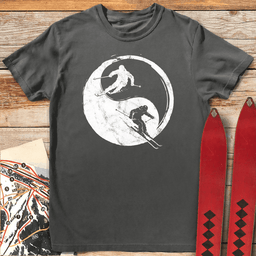 Yin Yang Skiers T Shirt Gift For Skier
