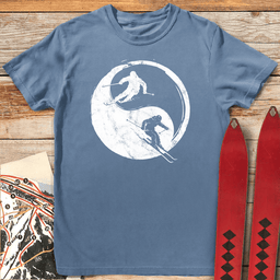 Yin Yang Skiers T Shirt Gift For Skier