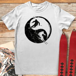 Yin Yang Skiers T Shirt Gift For Skier