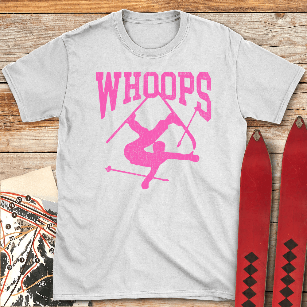 Whoops Hot Pink T Shirt Gift For Skier