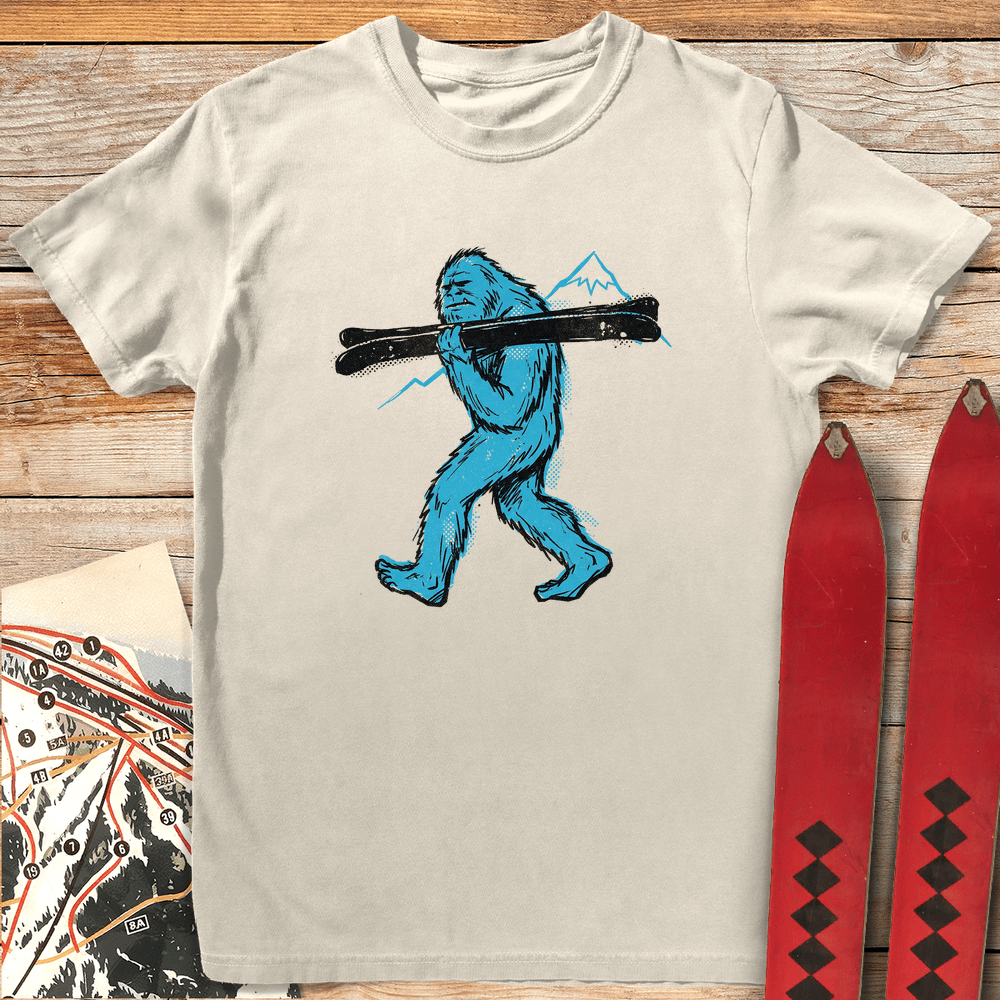 Yeti Walk T Shirt Gift For Skier