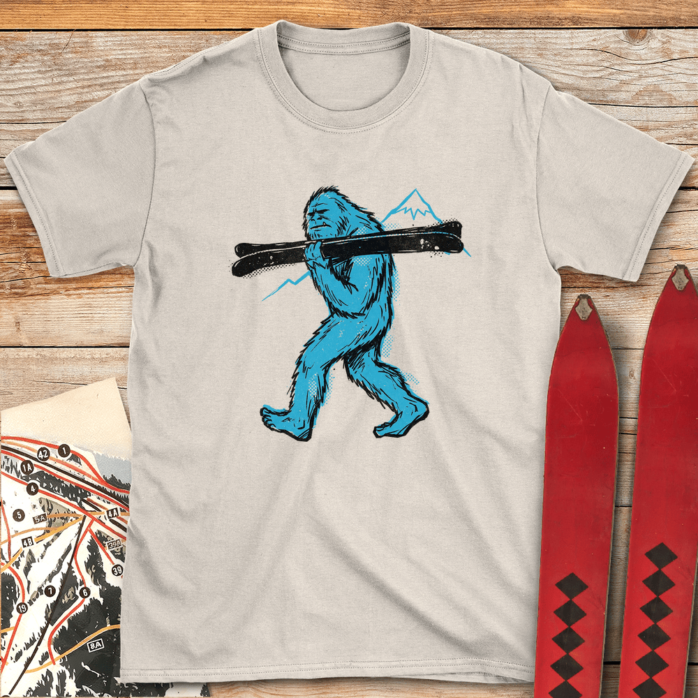 Yeti Walk T Shirt Gift For Skier
