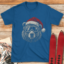Christmas Bear T Shirt Gift For Skier
