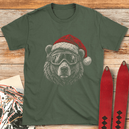 Christmas Bear T Shirt Gift For Skier