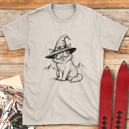 Witchy Cat T Shirt Gift For Skier