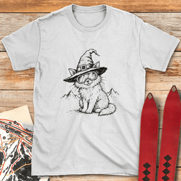 Witchy Cat T Shirt Gift For Skier