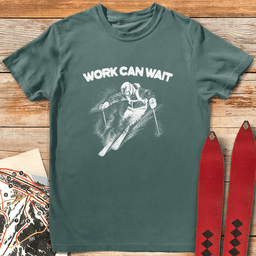 Work Can Wait T Shirt Gift For Skier