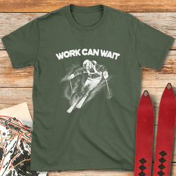 Work Can Wait T Shirt Gift For Skier