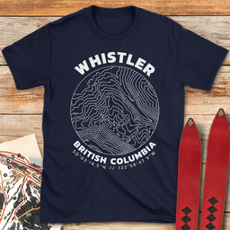Whistler Topo Map T Shirt Gift For Skier