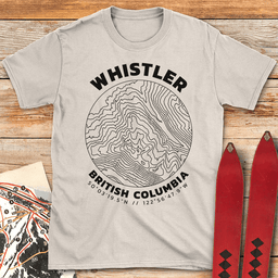 Whistler Topo Map T Shirt Gift For Skier