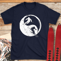 Yin Yang Skiers T Shirt Gift For Skier