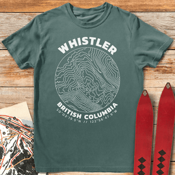 Whistler Topo Map T Shirt Gift For Skier