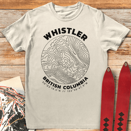 Whistler Topo Map T Shirt Gift For Skier