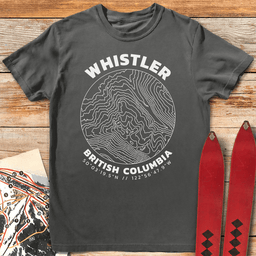 Whistler Topo Map T Shirt Gift For Skier