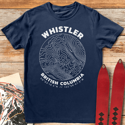 Whistler Topo Map T Shirt Gift For Skier