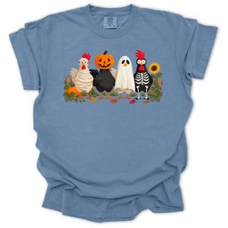 Spooky Garden Chickens T Shirt Gift For Gardener