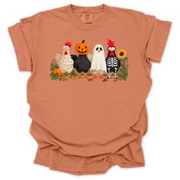 Spooky Garden Chickens T Shirt Gift For Gardener