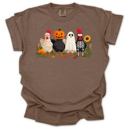 Spooky Garden Chickens T Shirt Gift For Gardener