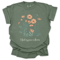 Peace In Flowers T Shirt Gift For Gardener