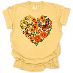Butterfly Garden Heart T Shirt Gift For Gardener