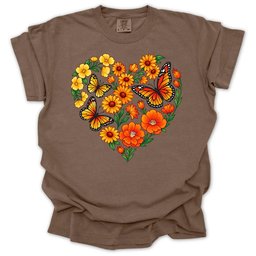 Butterfly Garden Heart T Shirt Gift For Gardener