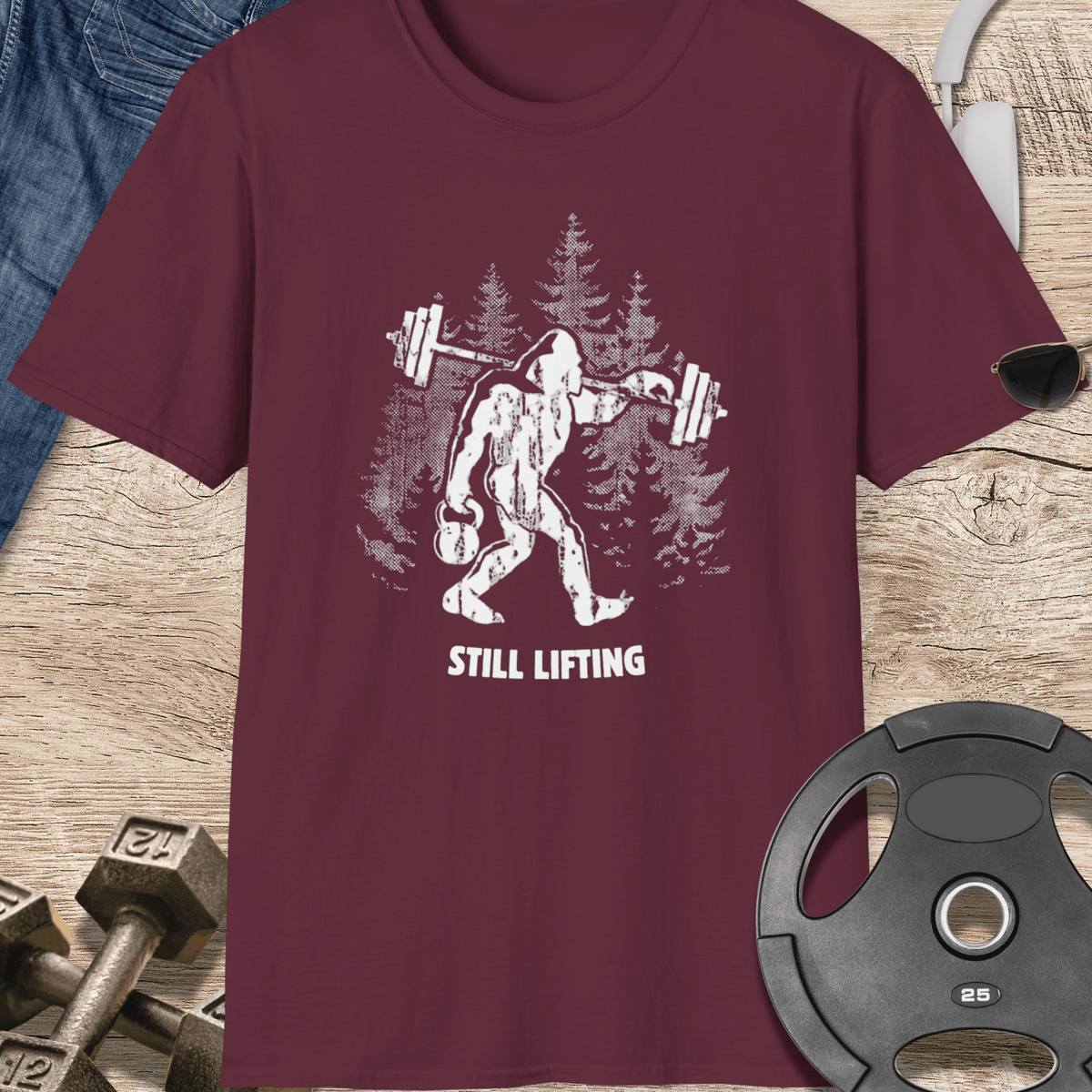 Bigfoot Weightlifting T Shirt Gift For Fitness Lover