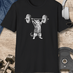 Cat Weightlifter T Shirt Gift For Fitness Lover