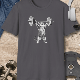 Cat Weightlifter T Shirt Gift For Fitness Lover