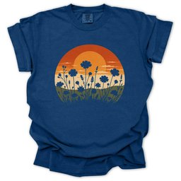 Wildflower Sunset T Shirt Gift For Gardener