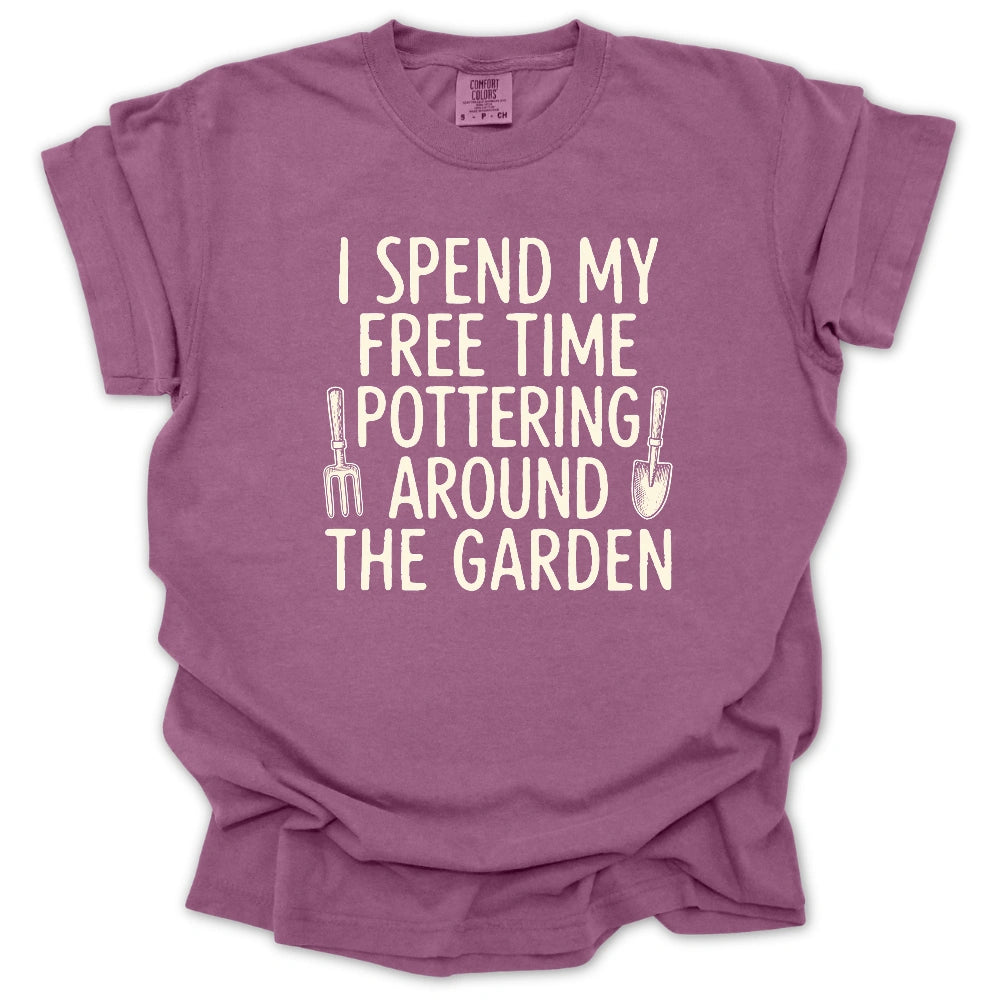 Pottering Around T Shirt Gift For Gardener