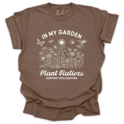 Plant Natives Support Pollinators T Shirt Gift For Gardener